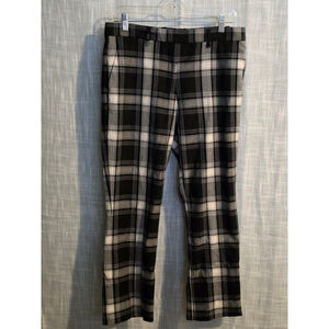 Women's Gap Tailored Crop Pants Size 6R Black and White Plaid‎